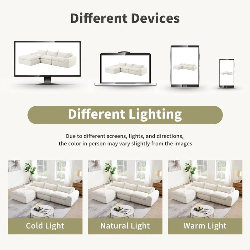 116  Canapé entièrement compressé avec mousse haute densité, chenille en particules