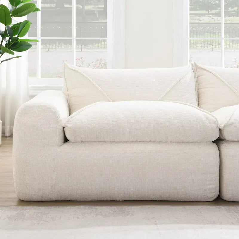 116  Canapé entièrement compressé avec mousse haute densité, chenille en particules
