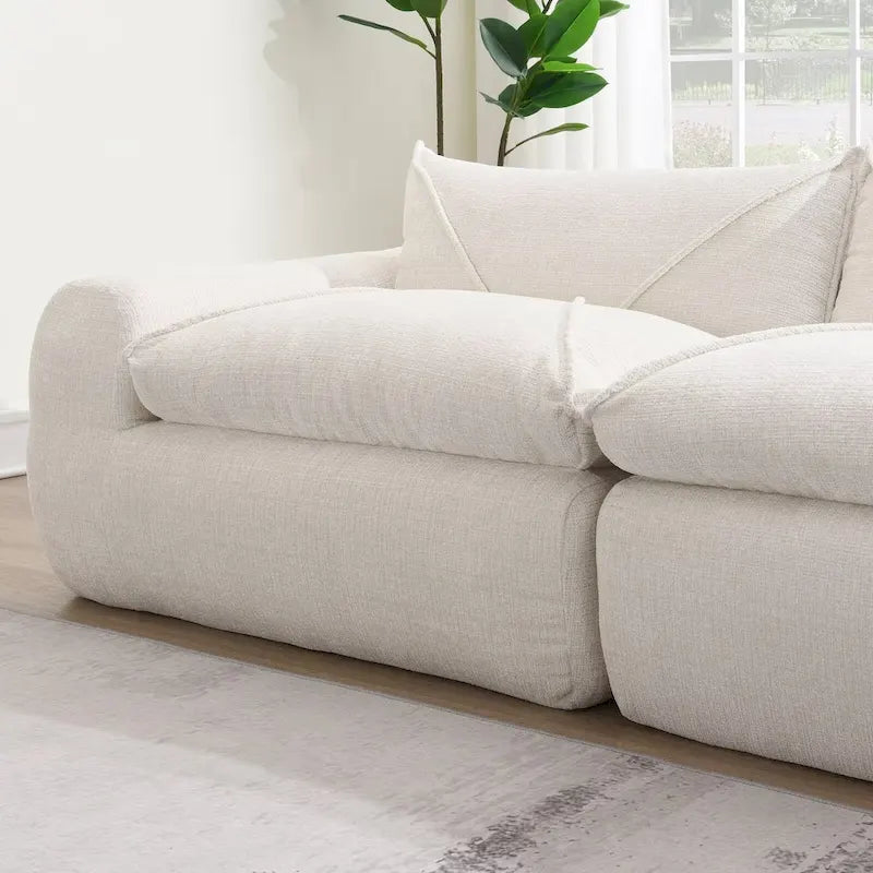 116  Canapé entièrement compressé avec mousse haute densité, chenille en particules