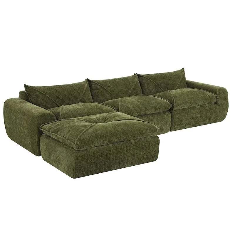 116  Canapé entièrement compressé avec mousse haute densité, chenille en particules