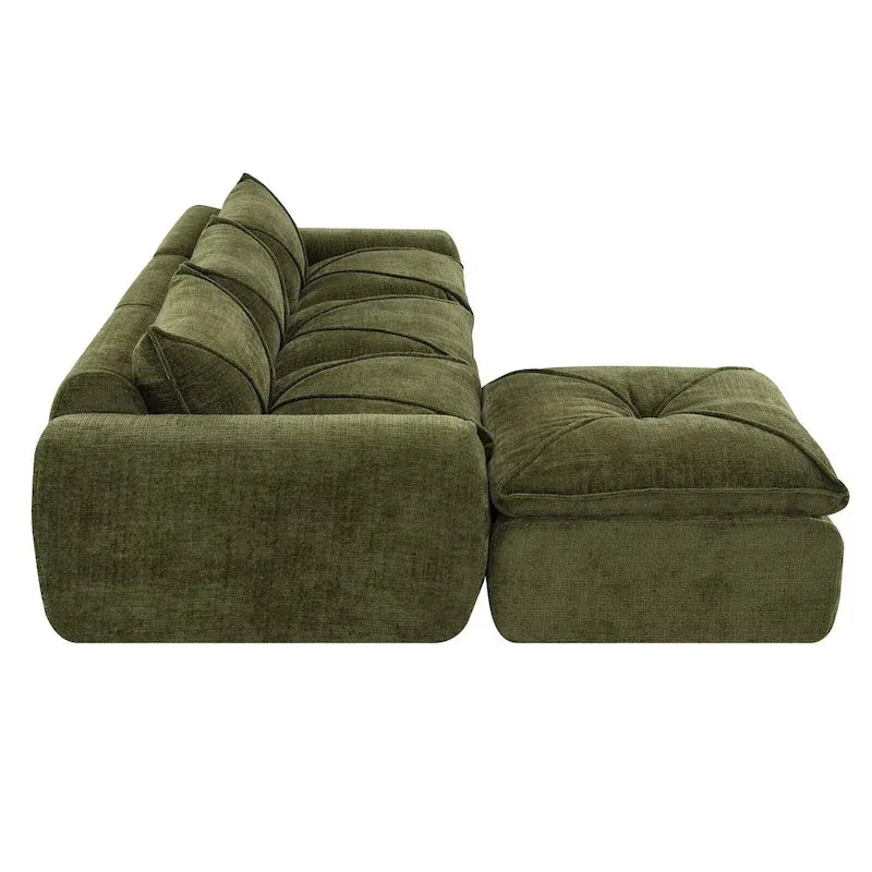 116  Canapé entièrement compressé avec mousse haute densité, chenille en particules