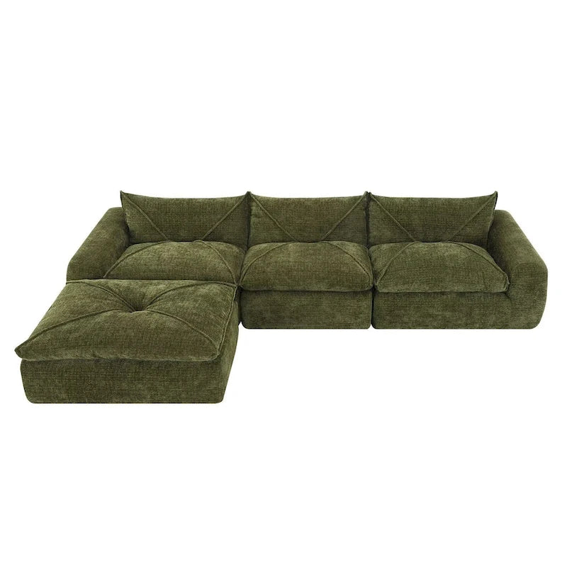116  Canapé entièrement compressé avec mousse haute densité, chenille en particules