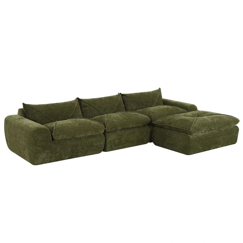 116  Canapé entièrement compressé avec mousse haute densité, chenille en particules