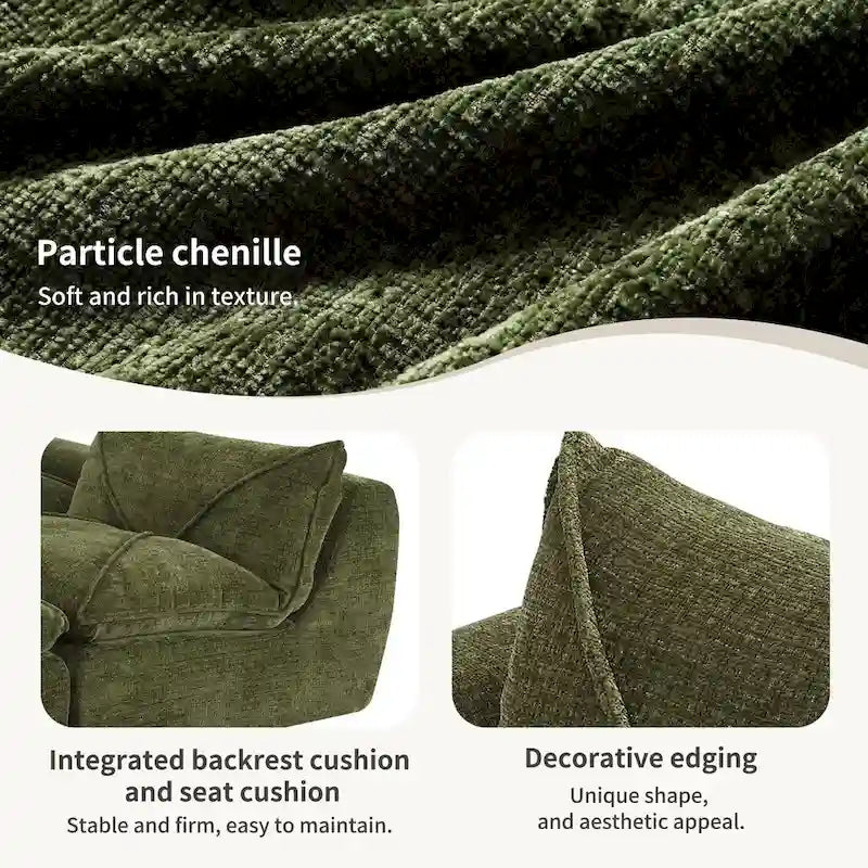 116  Canapé entièrement compressé avec mousse haute densité, chenille en particules