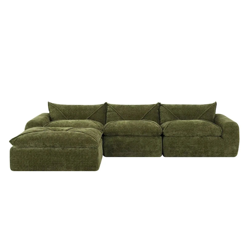 116  Canapé entièrement compressé avec mousse haute densité, chenille en particules