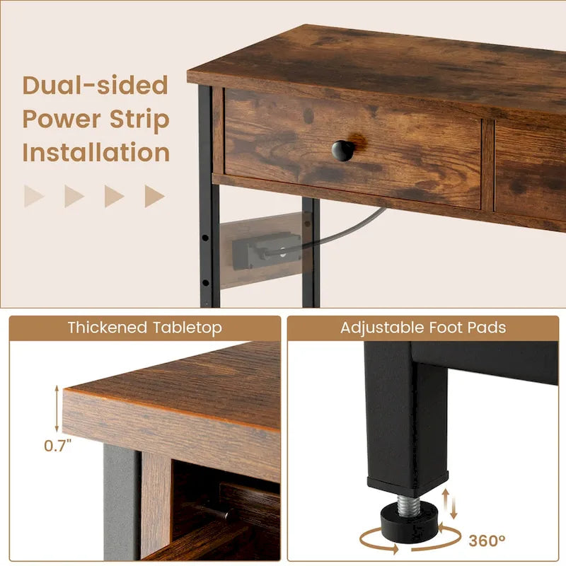 Table d'entrée Costway avec station de charge Table console étroite avec - Voir détails