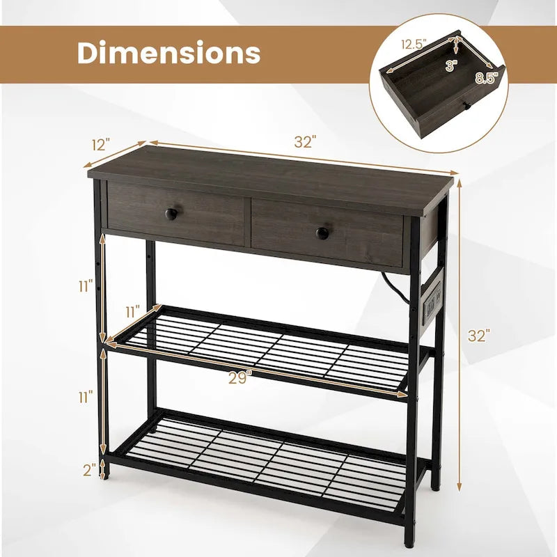Table d'entrée Costway avec station de charge Table console étroite avec - Voir détails