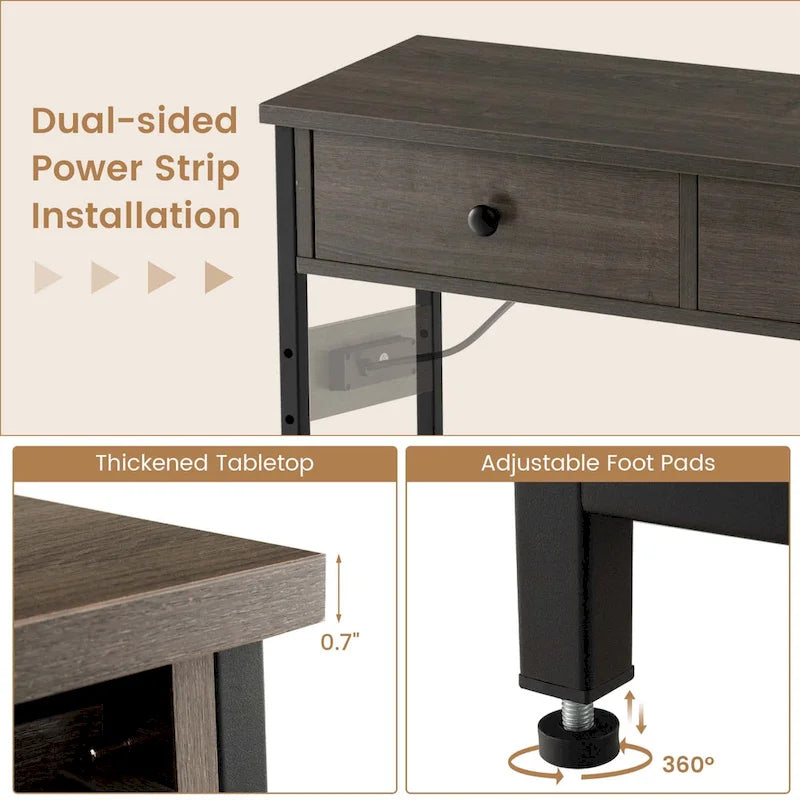 Table d'entrée Costway avec station de charge Table console étroite avec - Voir détails
