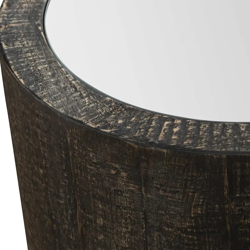 Table d'appoint miroir à bout de tambour - 25 - Noir