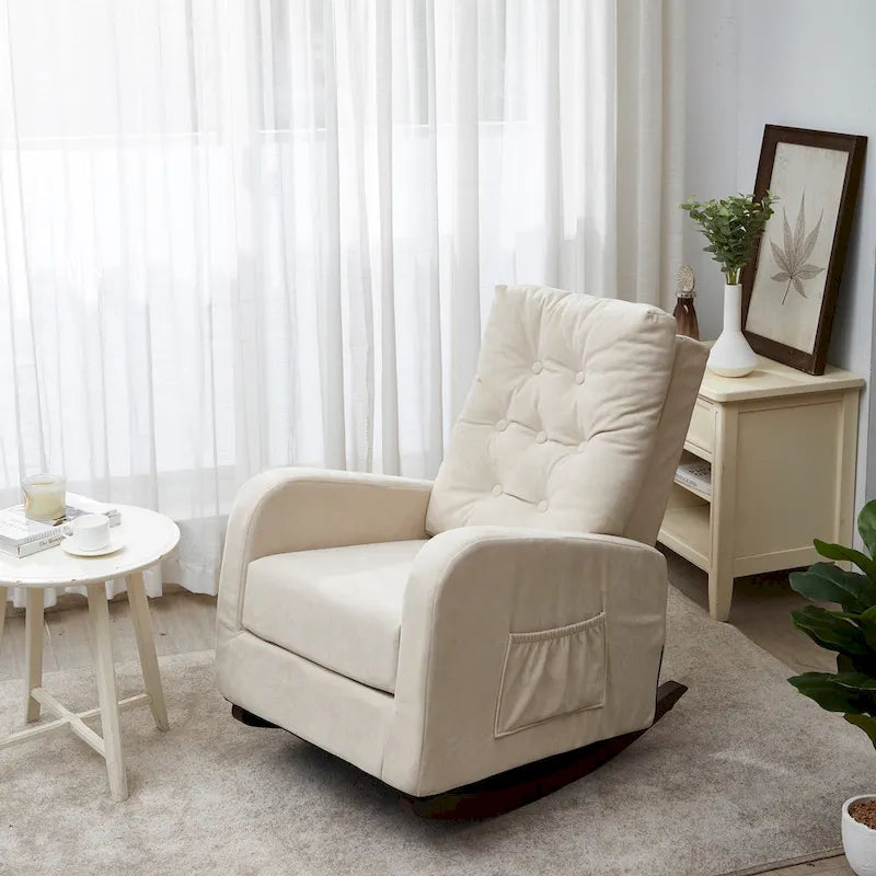 Fauteuil Inclinable Manuel Moderne - Canapé Inclinable Une Place Réglable Rembourré avec Poche pour Salon Chambre à Coucher
