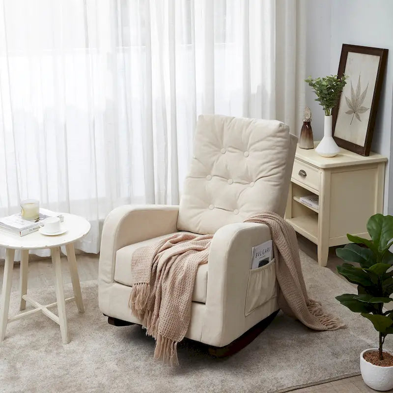 Fauteuil Inclinable Manuel Moderne - Canapé Inclinable Une Place Réglable Rembourré avec Poche pour Salon Chambre à Coucher