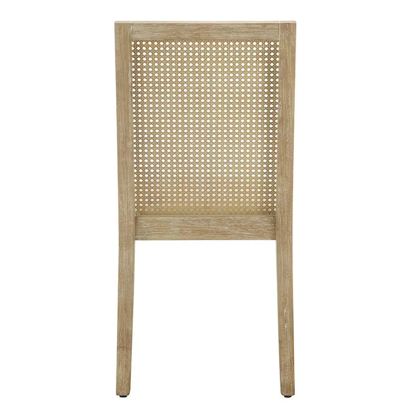 Chaise de salle à manger capitonnée en rotin à dossier ajouré (lot de 2)