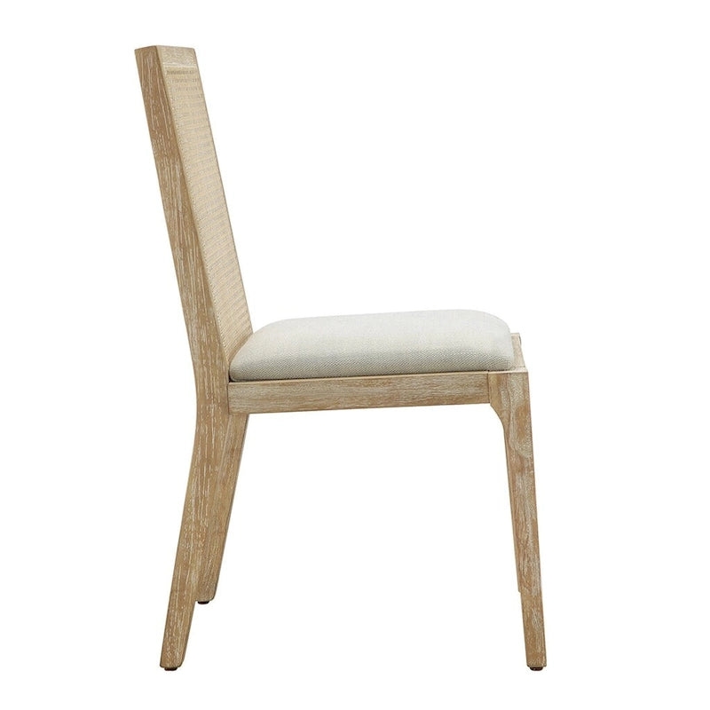 Chaise de salle à manger capitonnée en rotin à dossier ajouré (lot de 2)