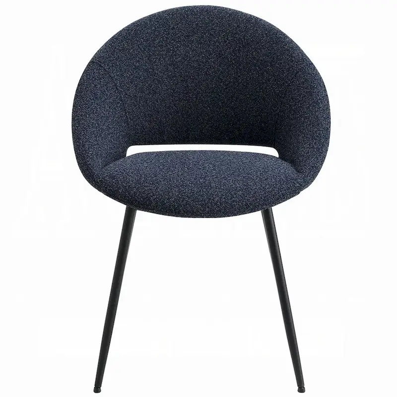 Chaise de salle à manger Laus, lot de 2, boucle noire, élégant piètement en métal noir