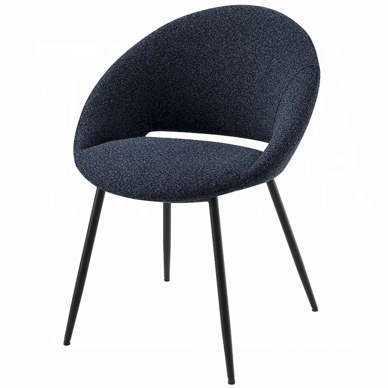Chaise de salle à manger Laus, lot de 2, boucle noire, élégant piètement en métal noir