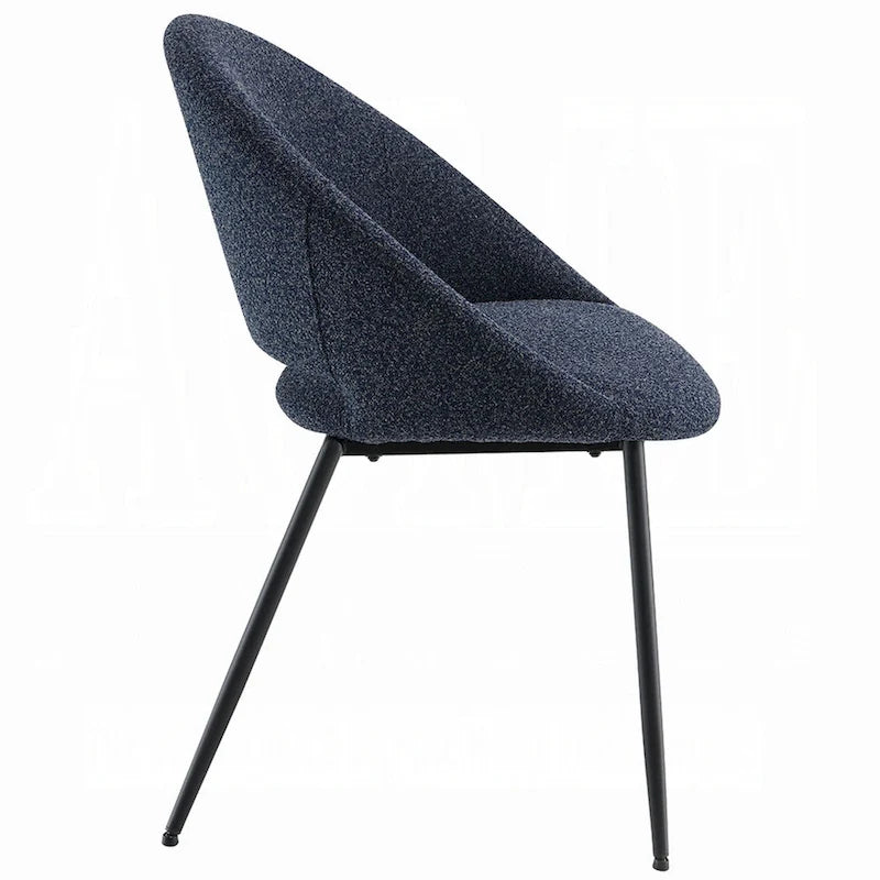 Chaise de salle à manger Laus, lot de 2, boucle noire, élégant piètement en métal noir