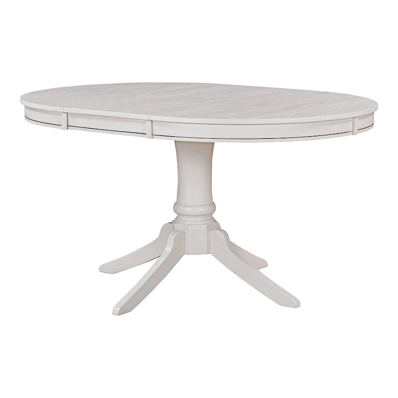 Ensemble de table à manger ronde 5 pièces, ensemble de table et chaises de cuisine en bois massif avec table extensible et 4 chaises rembourrées
