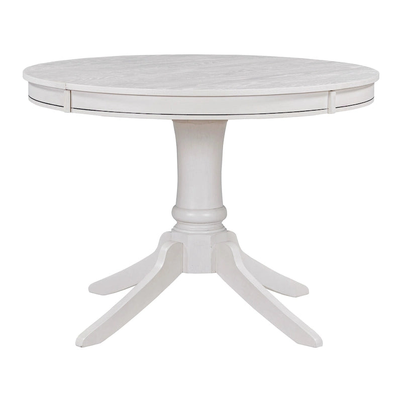 Ensemble de table à manger ronde 5 pièces, ensemble de table et chaises de cuisine en bois massif avec table extensible et 4 chaises rembourrées