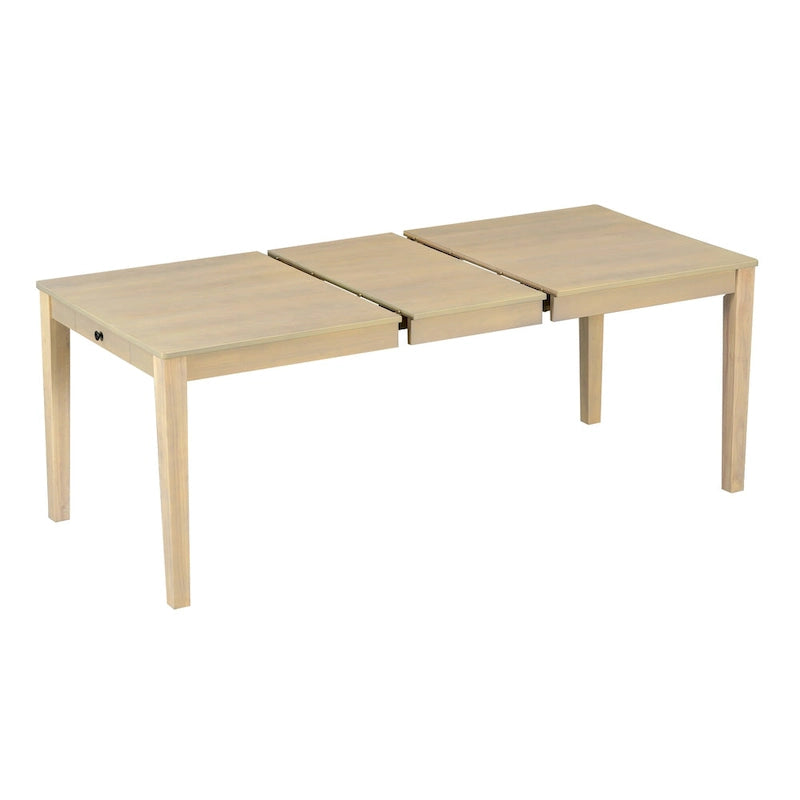 Ensemble table et chaises de salle à manger 7 pièces, table et chaises en bois massif avec table de salle à manger extensible, 2 tiroirs et 6 chaises rembourrées