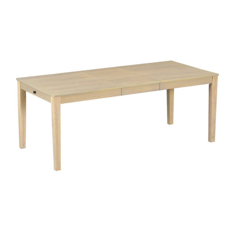 Ensemble table et chaises de salle à manger 7 pièces, table et chaises en bois massif avec table de salle à manger extensible, 2 tiroirs et 6 chaises rembourrées