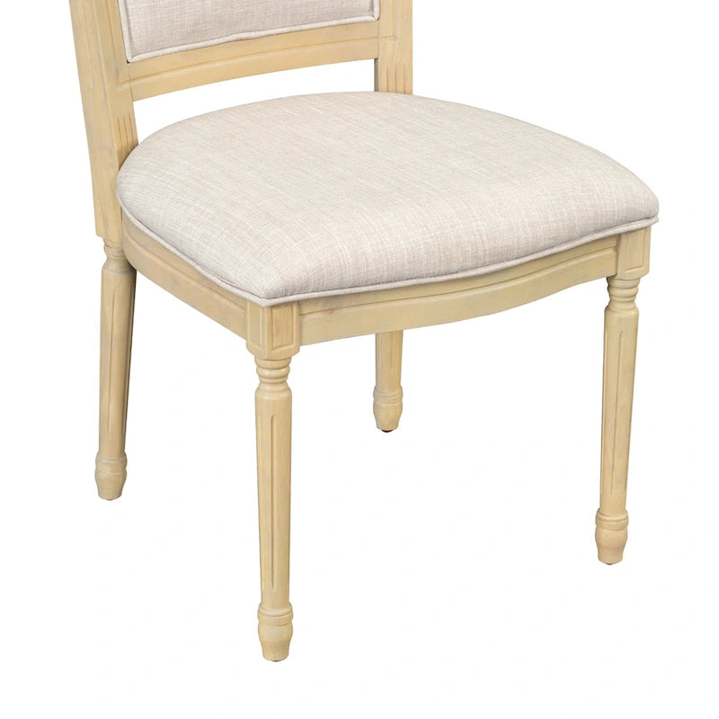 Ensemble table et chaises de salle à manger 7 pièces, table et chaises en bois massif avec table de salle à manger extensible, 2 tiroirs et 6 chaises rembourrées