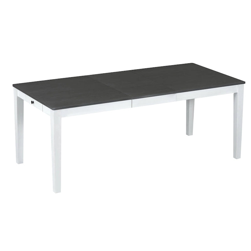 Ensemble table et chaises de salle à manger 7 pièces, table et chaises en bois massif avec table de salle à manger extensible, 2 tiroirs et 6 chaises rembourrées