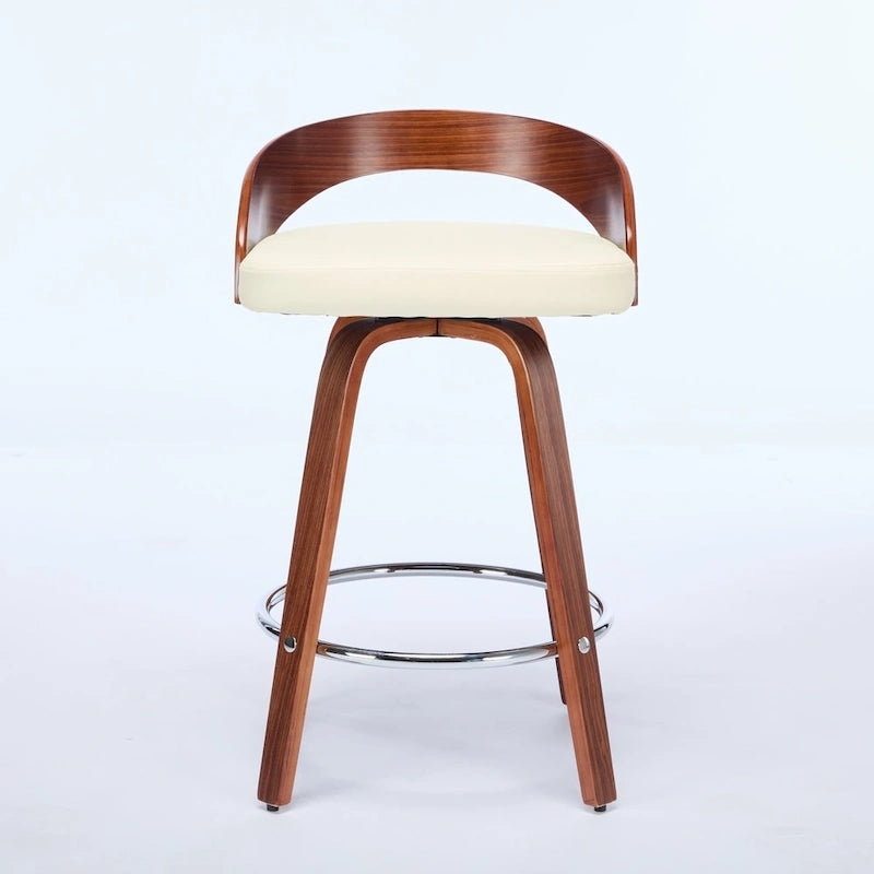 Lot de 2 tabourets de bar hauteur comptoir, chaises de salle à manger avec siège rembourré doux, tabouret de cuisine îlot avec repose-pieds et dossier bas