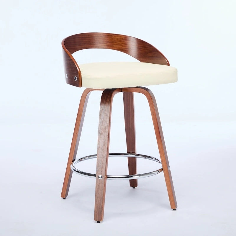 Lot de 2 tabourets de bar hauteur comptoir, chaises de salle à manger avec siège rembourré doux, tabouret de cuisine îlot avec repose-pieds et dossier bas