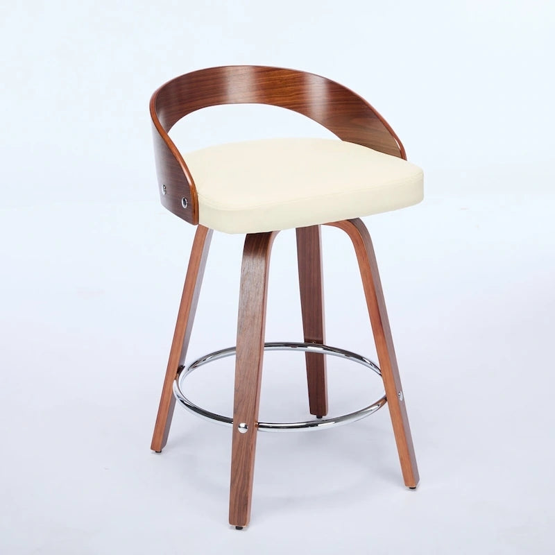 Lot de 2 tabourets de bar hauteur comptoir, chaises de salle à manger avec siège rembourré doux, tabouret de cuisine îlot avec repose-pieds et dossier bas