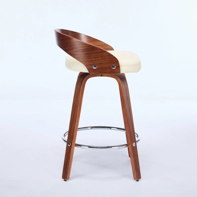Lot de 2 tabourets de bar hauteur comptoir, chaises de salle à manger avec siège rembourré doux, tabouret de cuisine îlot avec repose-pieds et dossier bas