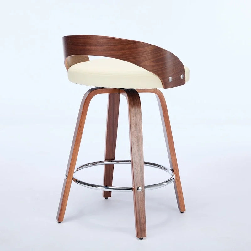 Lot de 2 tabourets de bar hauteur comptoir, chaises de salle à manger avec siège rembourré doux, tabouret de cuisine îlot avec repose-pieds et dossier bas