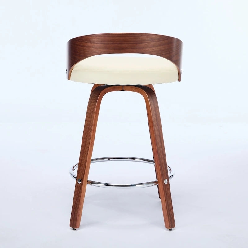 Lot de 2 tabourets de bar hauteur comptoir, chaises de salle à manger avec siège rembourré doux, tabouret de cuisine îlot avec repose-pieds et dossier bas