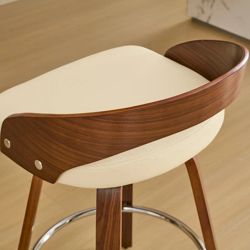 Lot de 2 tabourets de bar hauteur comptoir, chaises de salle à manger avec siège rembourré doux, tabouret de cuisine îlot avec repose-pieds et dossier bas