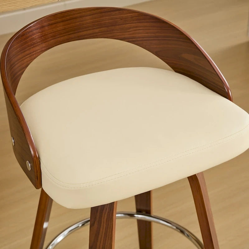 Lot de 2 tabourets de bar hauteur comptoir, chaises de salle à manger avec siège rembourré doux, tabouret de cuisine îlot avec repose-pieds et dossier bas
