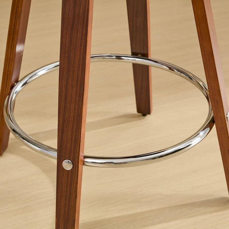 Lot de 2 tabourets de bar hauteur comptoir, chaises de salle à manger avec siège rembourré doux, tabouret de cuisine îlot avec repose-pieds et dossier bas