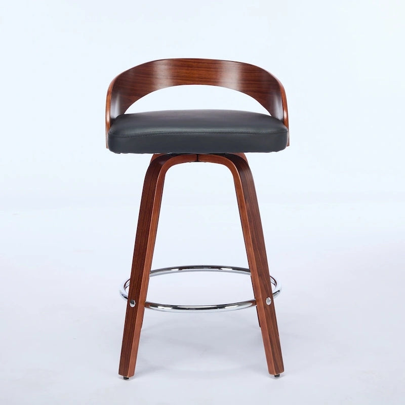 Lot de 2 tabourets de bar hauteur comptoir, chaises de salle à manger avec siège rembourré doux, tabouret de cuisine îlot avec repose-pieds et dossier bas