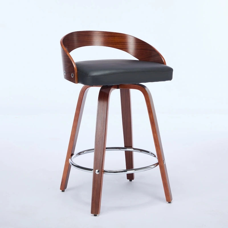 Lot de 2 tabourets de bar hauteur comptoir, chaises de salle à manger avec siège rembourré doux, tabouret de cuisine îlot avec repose-pieds et dossier bas