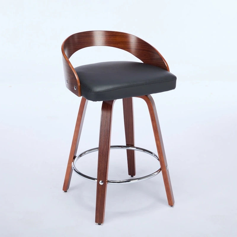 Lot de 2 tabourets de bar hauteur comptoir, chaises de salle à manger avec siège rembourré doux, tabouret de cuisine îlot avec repose-pieds et dossier bas