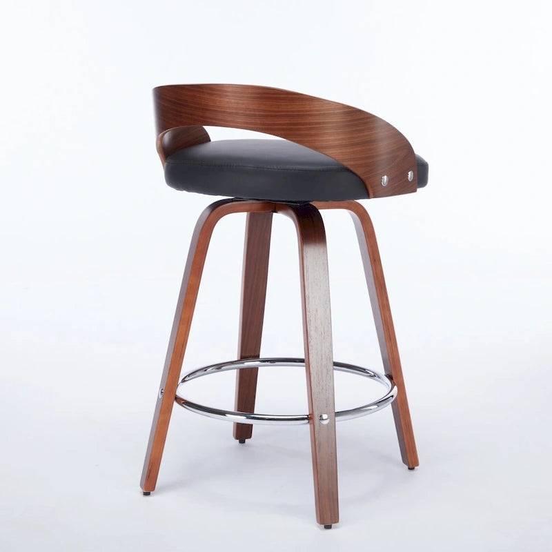 Lot de 2 tabourets de bar hauteur comptoir, chaises de salle à manger avec siège rembourré doux, tabouret de cuisine îlot avec repose-pieds et dossier bas