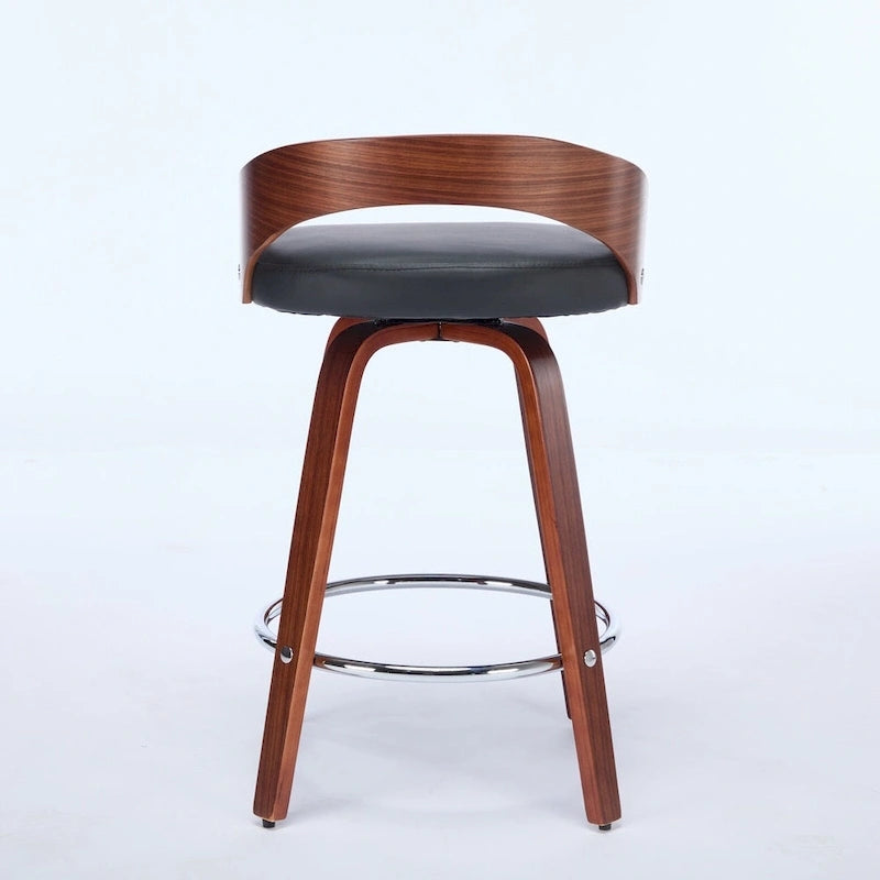 Lot de 2 tabourets de bar hauteur comptoir, chaises de salle à manger avec siège rembourré doux, tabouret de cuisine îlot avec repose-pieds et dossier bas