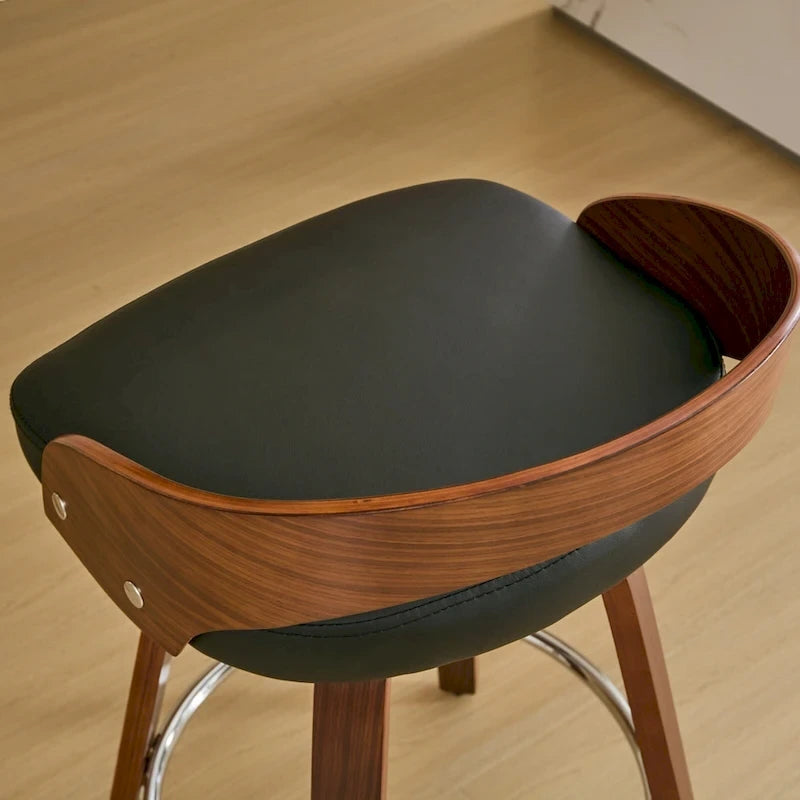 Lot de 2 tabourets de bar hauteur comptoir, chaises de salle à manger avec siège rembourré doux, tabouret de cuisine îlot avec repose-pieds et dossier bas