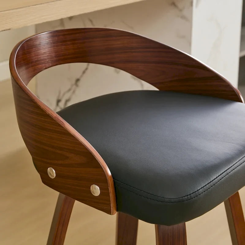 Lot de 2 tabourets de bar hauteur comptoir, chaises de salle à manger avec siège rembourré doux, tabouret de cuisine îlot avec repose-pieds et dossier bas