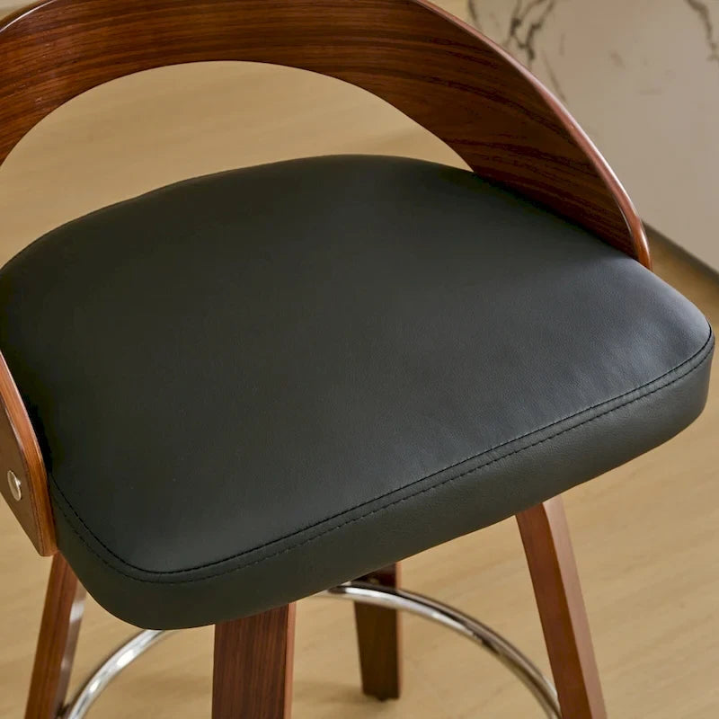 Lot de 2 tabourets de bar hauteur comptoir, chaises de salle à manger avec siège rembourré doux, tabouret de cuisine îlot avec repose-pieds et dossier bas