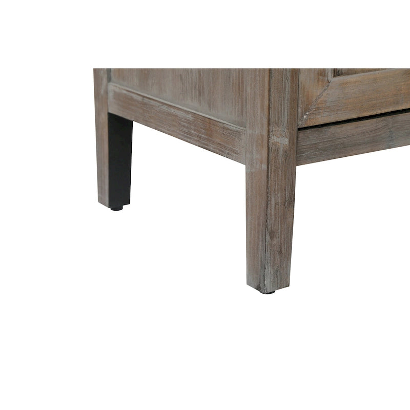 Buffet en bois avec portes à motifs, buffet de rangement avec étagères réglables, console avec pieds en bois massif