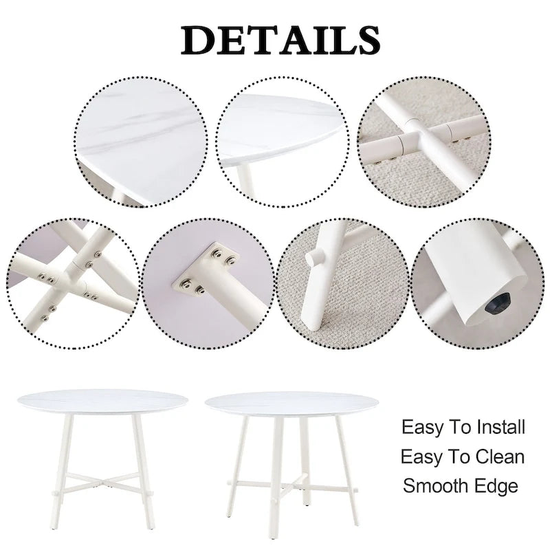 Table à manger ronde minimaliste et moderne 42