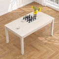 Table de salle à manger VECELO en bois massif gris, table de cuisine avec pieds carrés, table de salle à manger de style ferme
