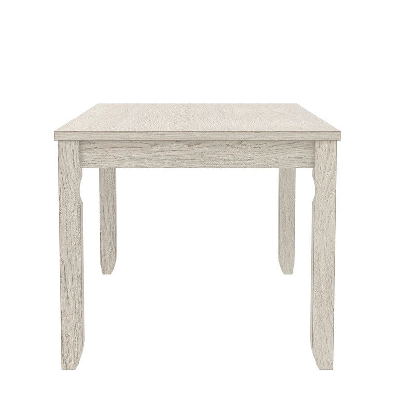 Table de salle à manger VECELO en bois massif gris, table de cuisine avec pieds carrés, table de salle à manger de style ferme