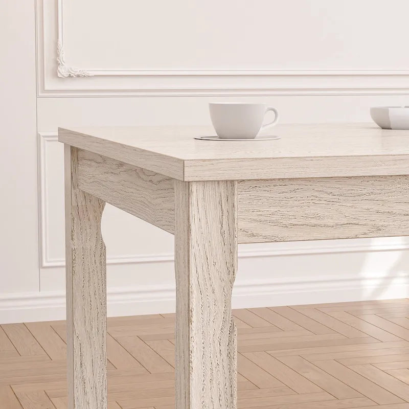 Table de salle à manger VECELO en bois massif gris, table de cuisine avec pieds carrés, table de salle à manger de style ferme