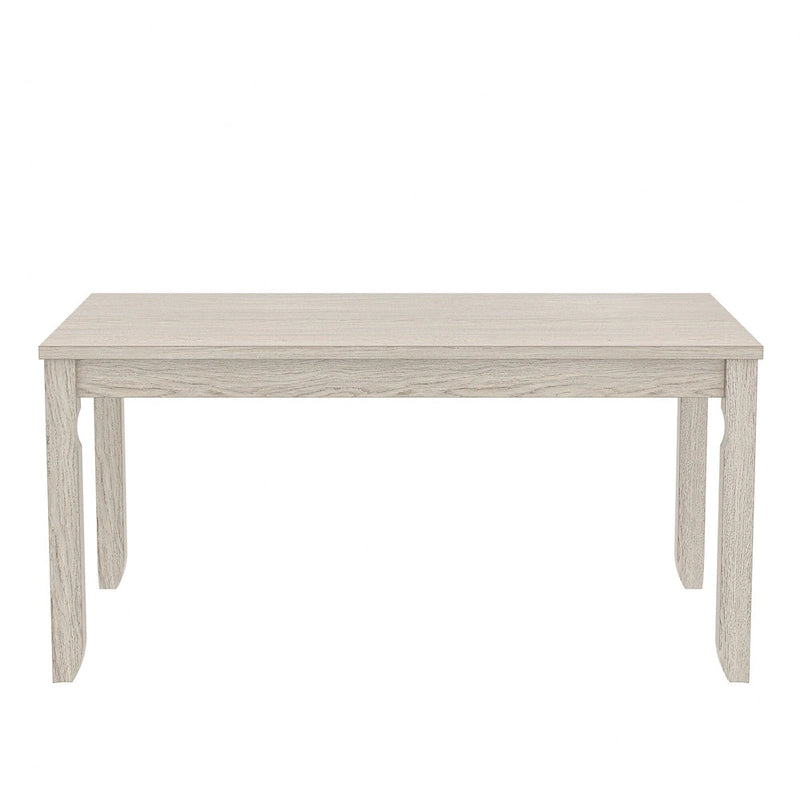 Table de salle à manger VECELO en bois massif gris, table de cuisine avec pieds carrés, table de salle à manger de style ferme