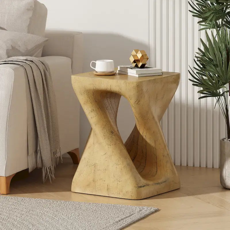 Table d'appoint MGO Twist Shape, aspect bois